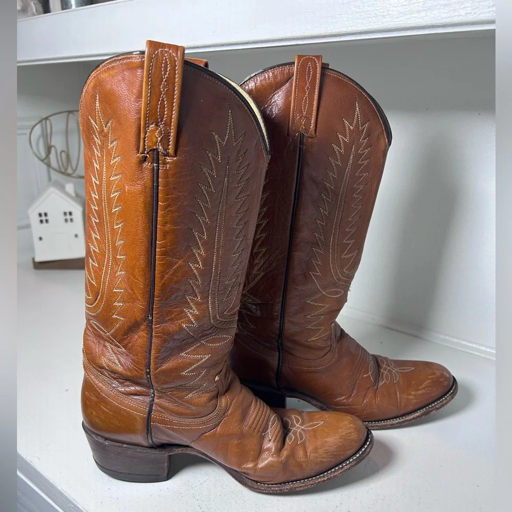 **SOLD**Vintage Dan Post Women’s Western Boot Size 8C Brown Leather Classic - Picture 2 of 9